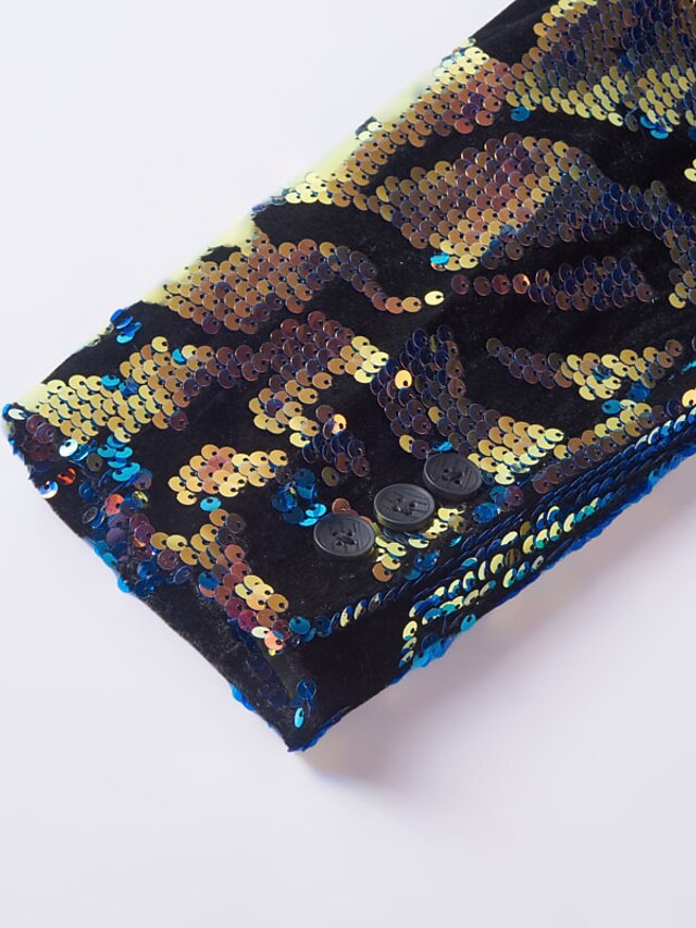 Veste à Paillettes Coupe Standard pour Homme, Boutonnage Simple et Un Bouton