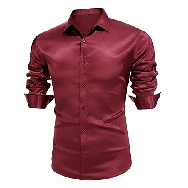 Chemise Décontractée en Polyester à Manches Longues pour Hommes, Couleur Unie