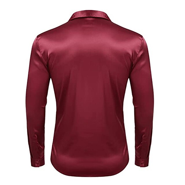 Chemise Décontractée en Polyester à Manches Longues pour Hommes, Couleur Unie