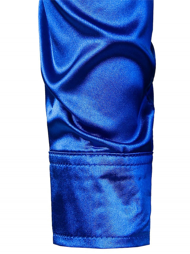 Chemise Décontractée en Polyester à Manches Longues pour Hommes, Couleur Unie