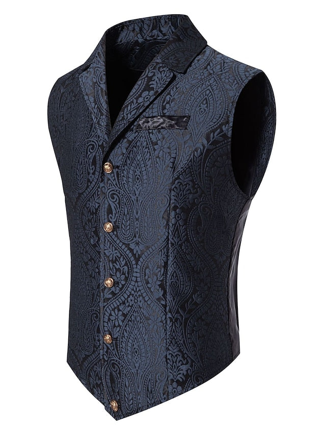 Gilet Steampunk à Boutonnage Simple et Cinq Boutons pour Homme