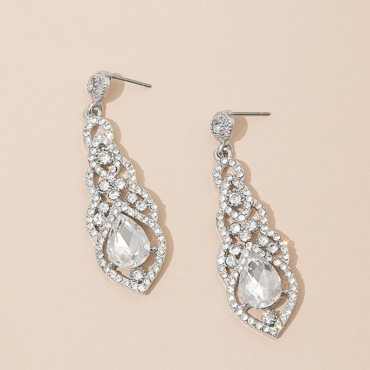 Boucles D'Oreilles Pendantes Romantiques en Strass