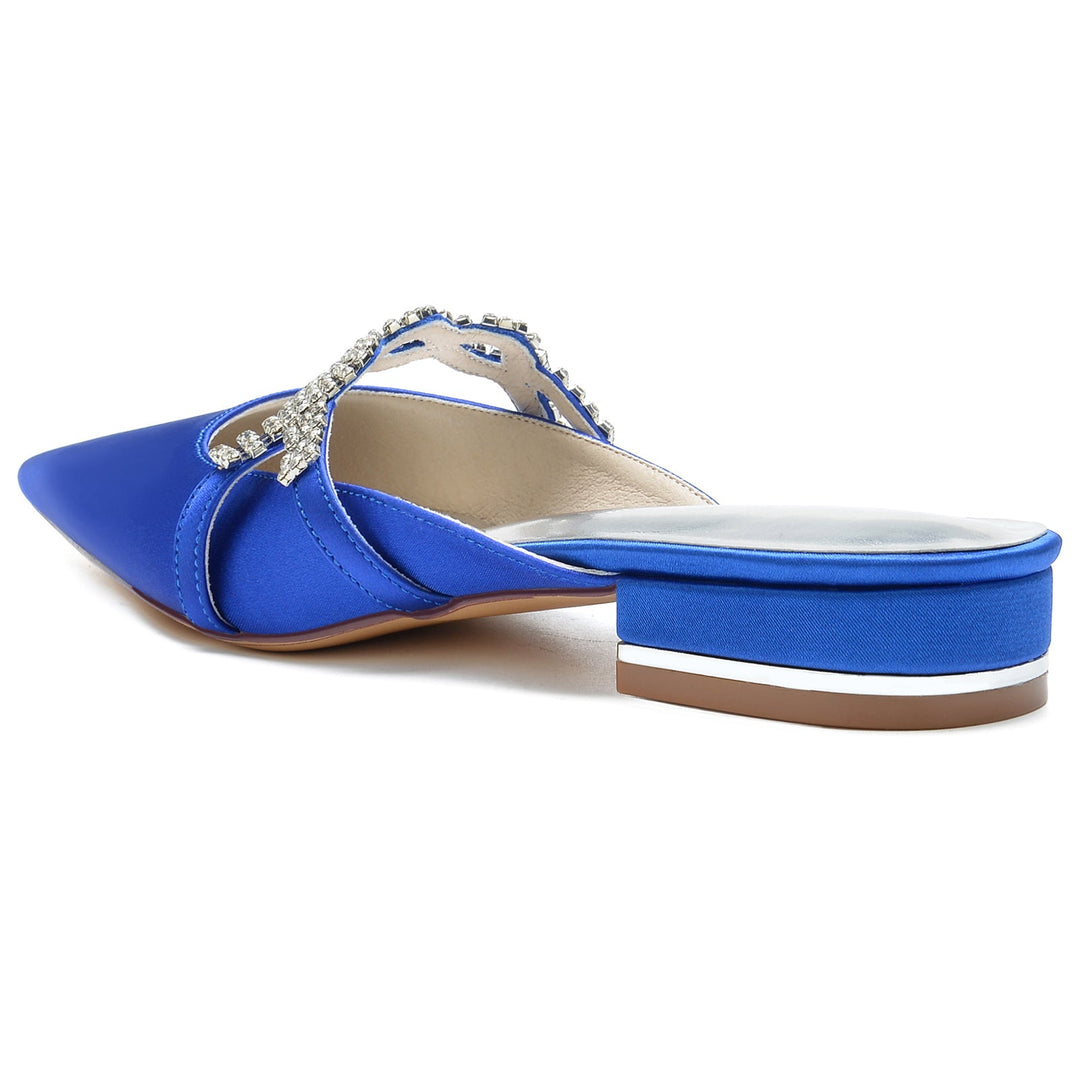 Chaussures de Mariage pour Femmes Chaussures de Mariée à Bout Pointu et Bas en Cristal Scintillant Torsadé