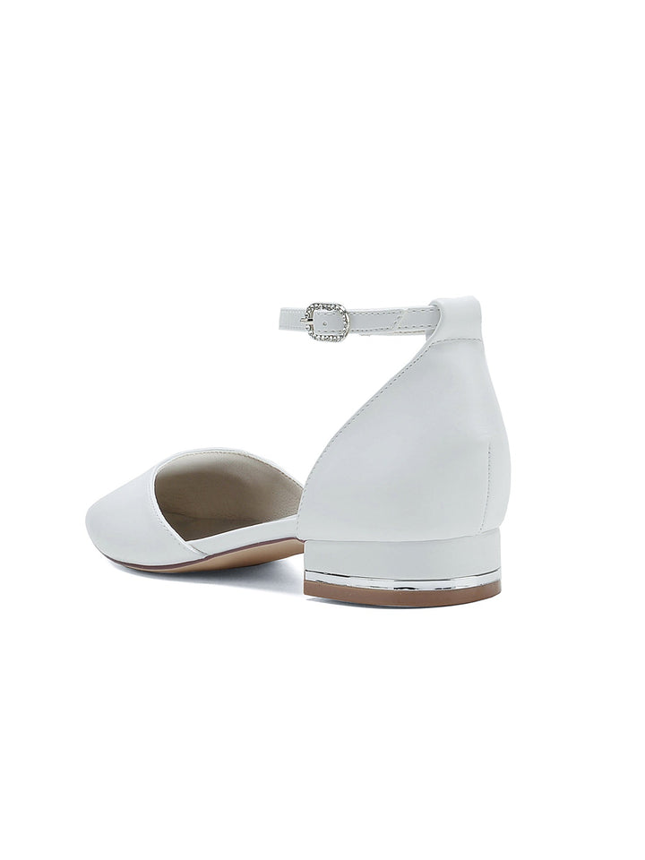 Chaussures de Mariage pour Femmes, Chaussures de Demoiselle D'Honneur à Talon Bas et à Bout Pointu