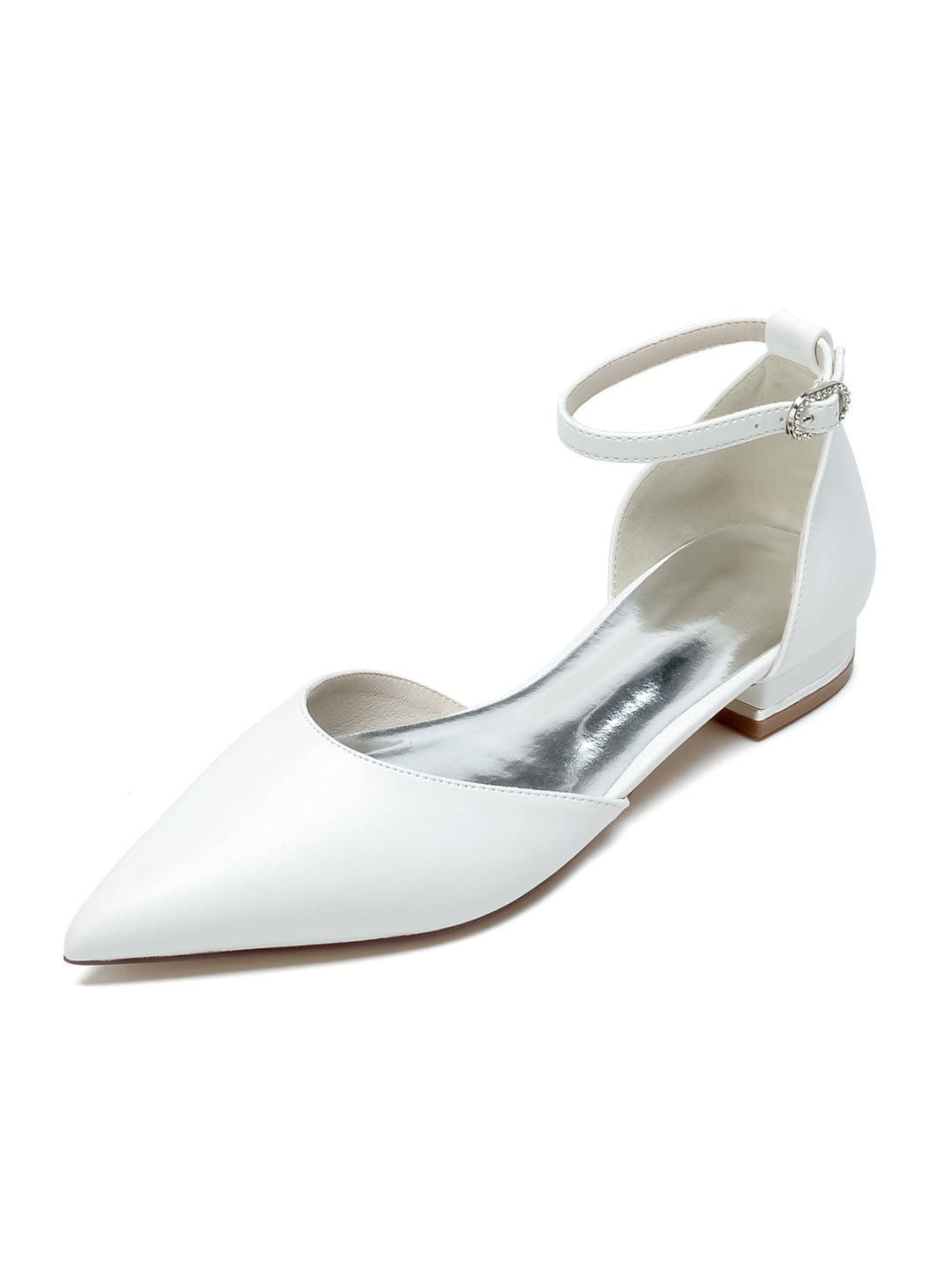 Chaussures de Mariage pour Femmes, Chaussures de Demoiselle D'Honneur à Talon Bas et à Bout Pointu