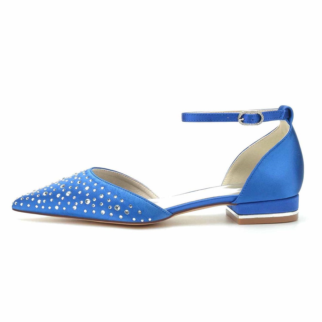 Chaussures de Mariée à Bout Pointu et Mini Cristal pour Femmes