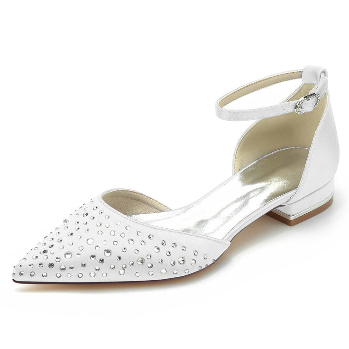 Chaussures de Mariée à Bout Pointu et Mini Cristal pour Femmes
