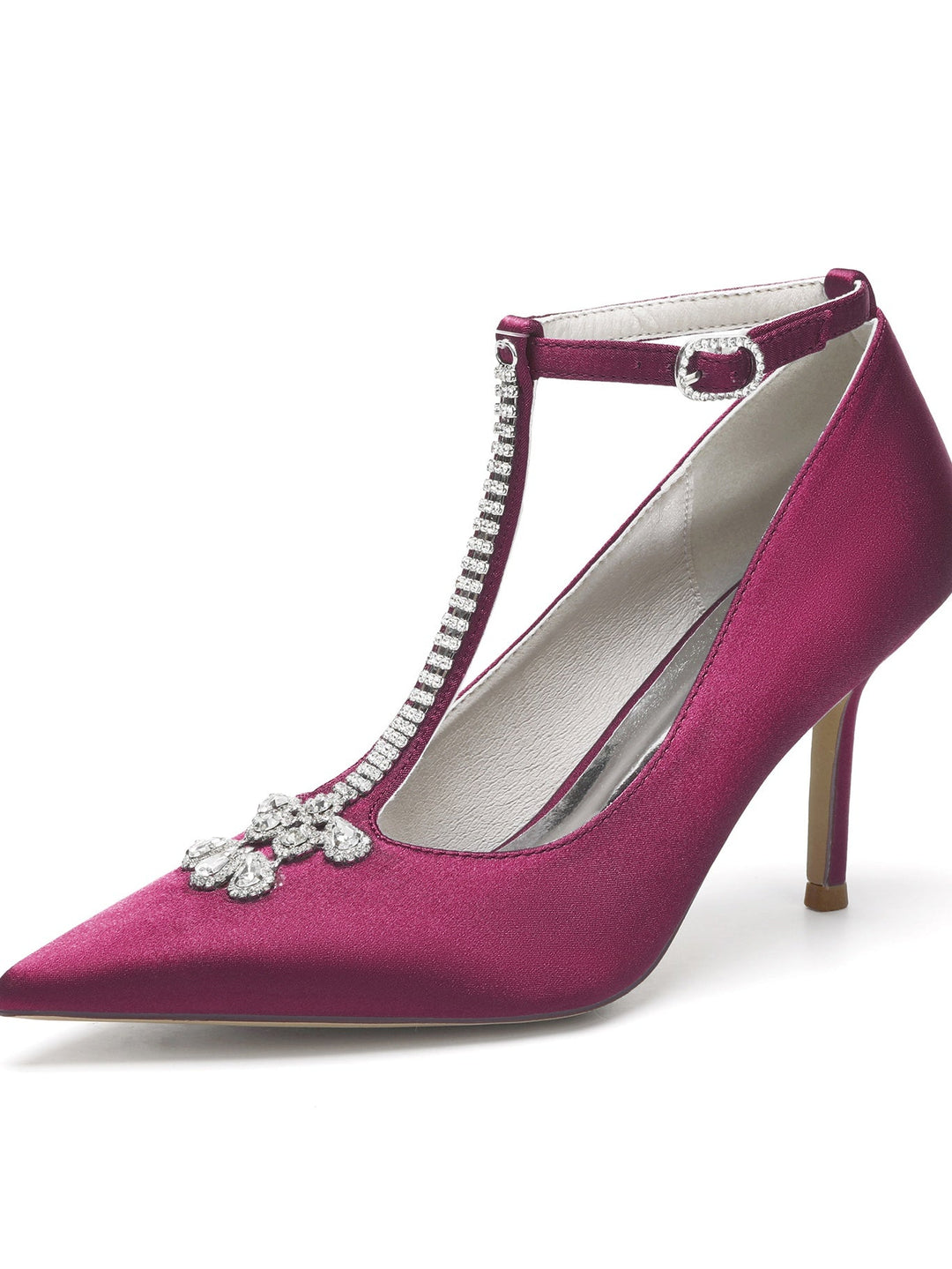 Chaussures de Mariage pour Femmes, Chaussures de Demoiselle D'Honneur à Talon Aiguille et Bout Pointu avec Strass