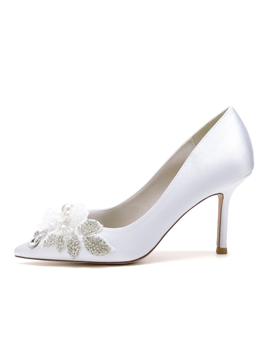Chaussures de Mariage pour Femmes en Dentelle à Talons Hauts et à Bout Ouvert