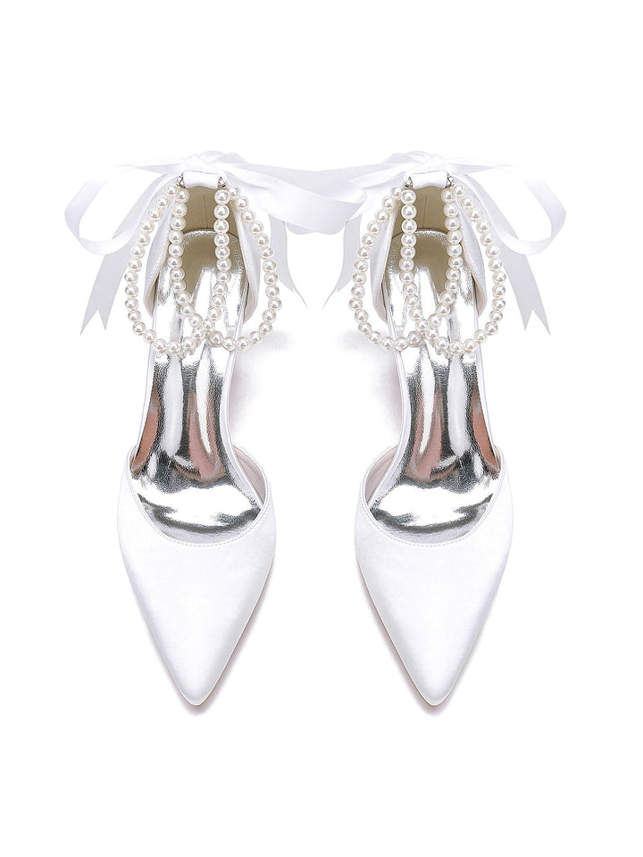 Chaussures de Mariage pour Femmes, Chaussures de Demoiselle D'Honneur à Bout Pointu et à Talons Hauts