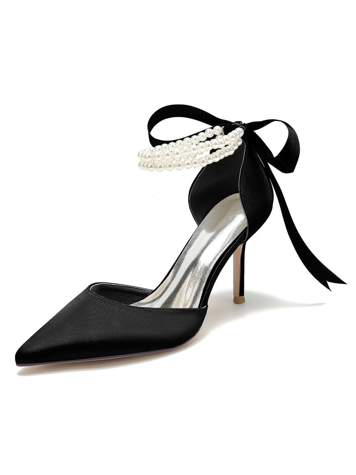 Chaussures de Mariage pour Femmes, Chaussures de Demoiselle D'Honneur à Bout Pointu et à Talons Hauts