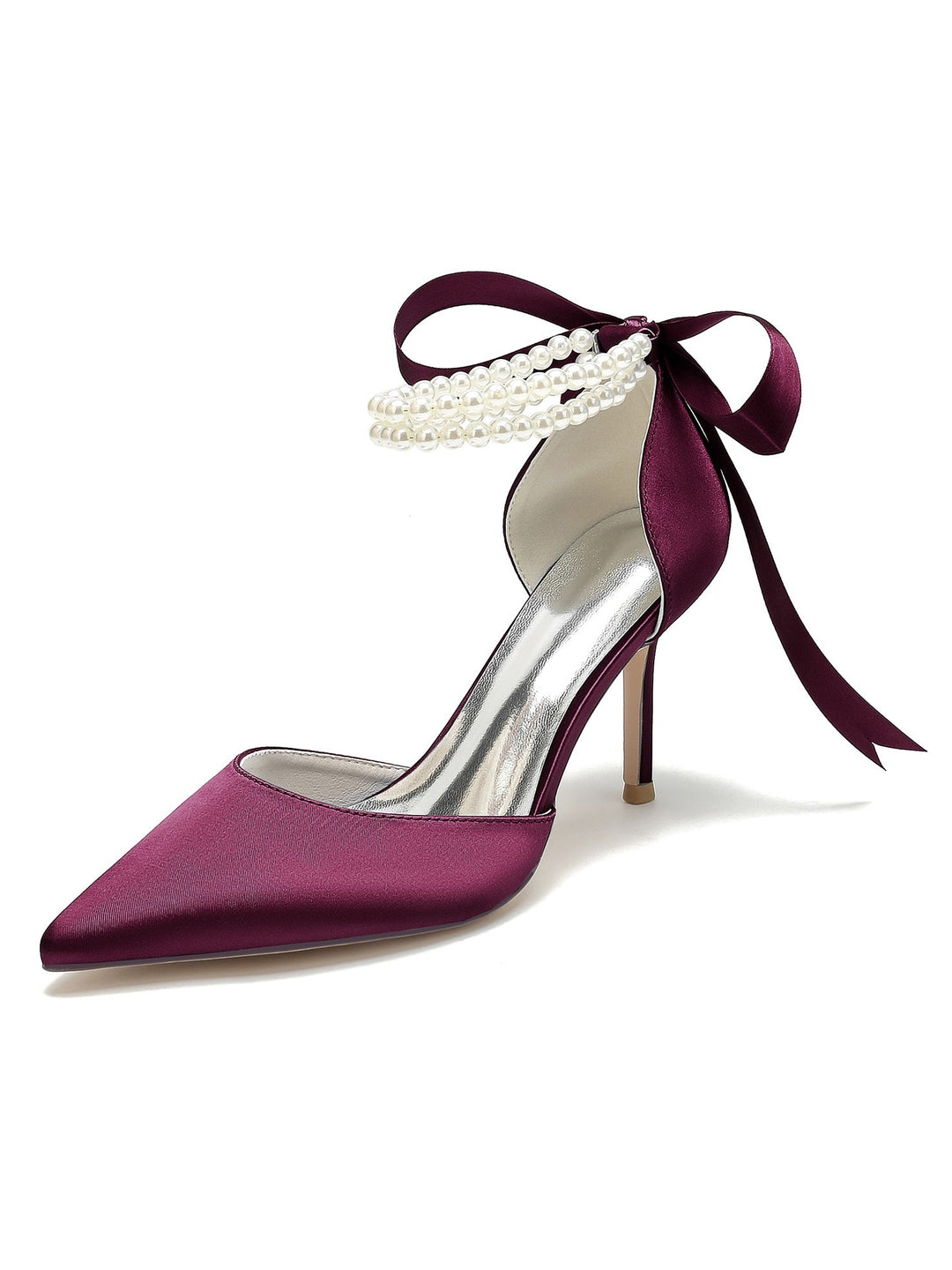 Chaussures de Mariage pour Femmes, Chaussures de Demoiselle D'Honneur à Bout Pointu et à Talons Hauts