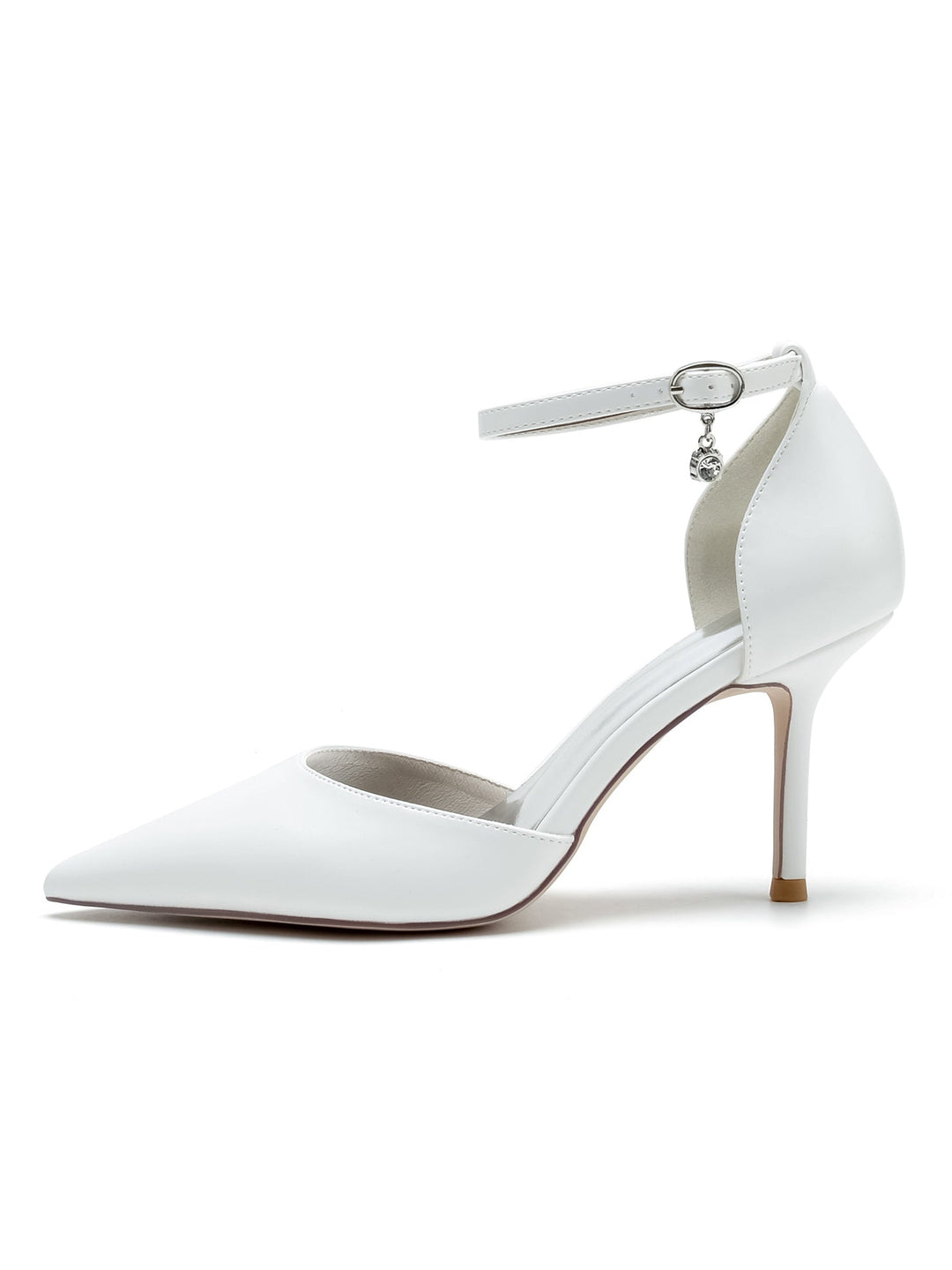 Chaussures de Mariage pour Femmes, Chaussures de Demoiselle D'Honneur à Talons Hauts et Bout Pointu avec Strass