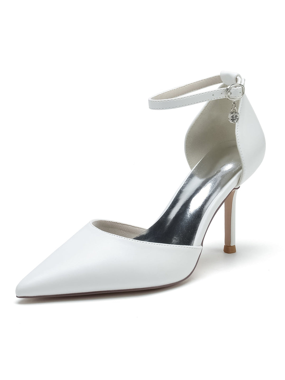 Chaussures de Mariage pour Femmes, Chaussures de Demoiselle D'Honneur à Talons Hauts et Bout Pointu avec Strass