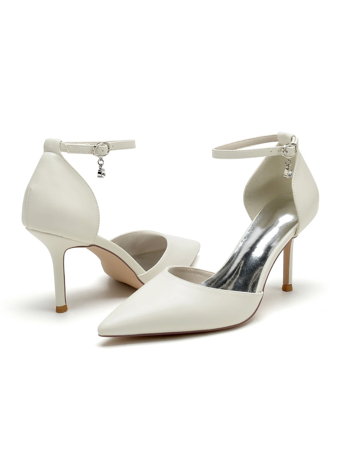 Chaussures de Mariage pour Femmes, Chaussures de Demoiselle D'Honneur à Talons Hauts et Bout Pointu avec Strass