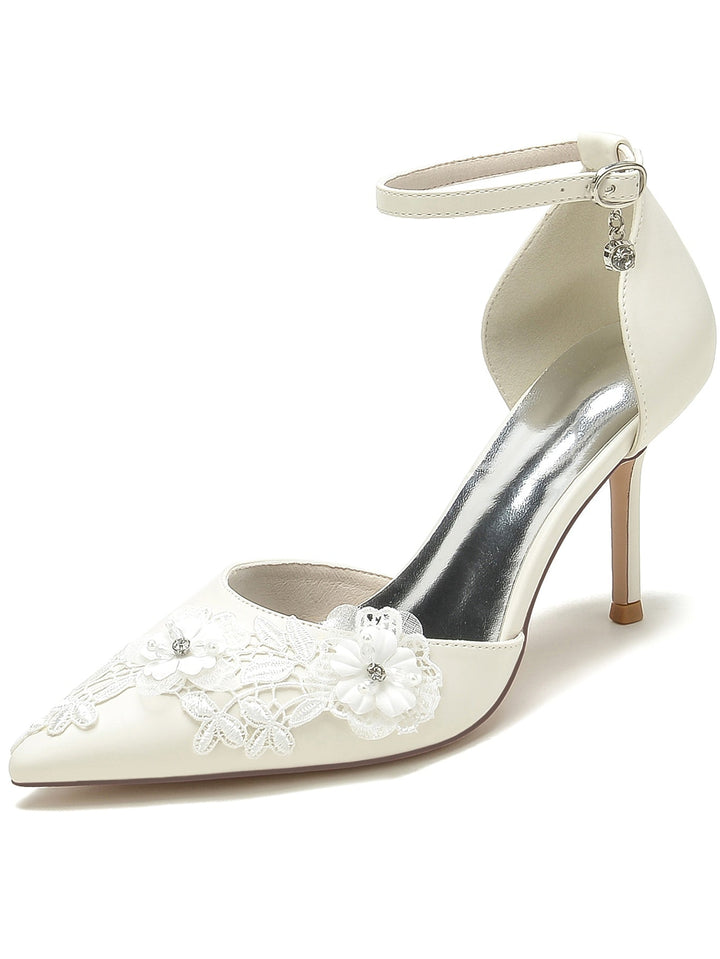 Chaussures de Demoiselle D'Honneur à Talon Aiguille et Bout Pointu pour Femmes