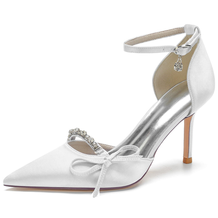 Chaussures de Mariage pour Femmes avec Strass et Bout Pointu
