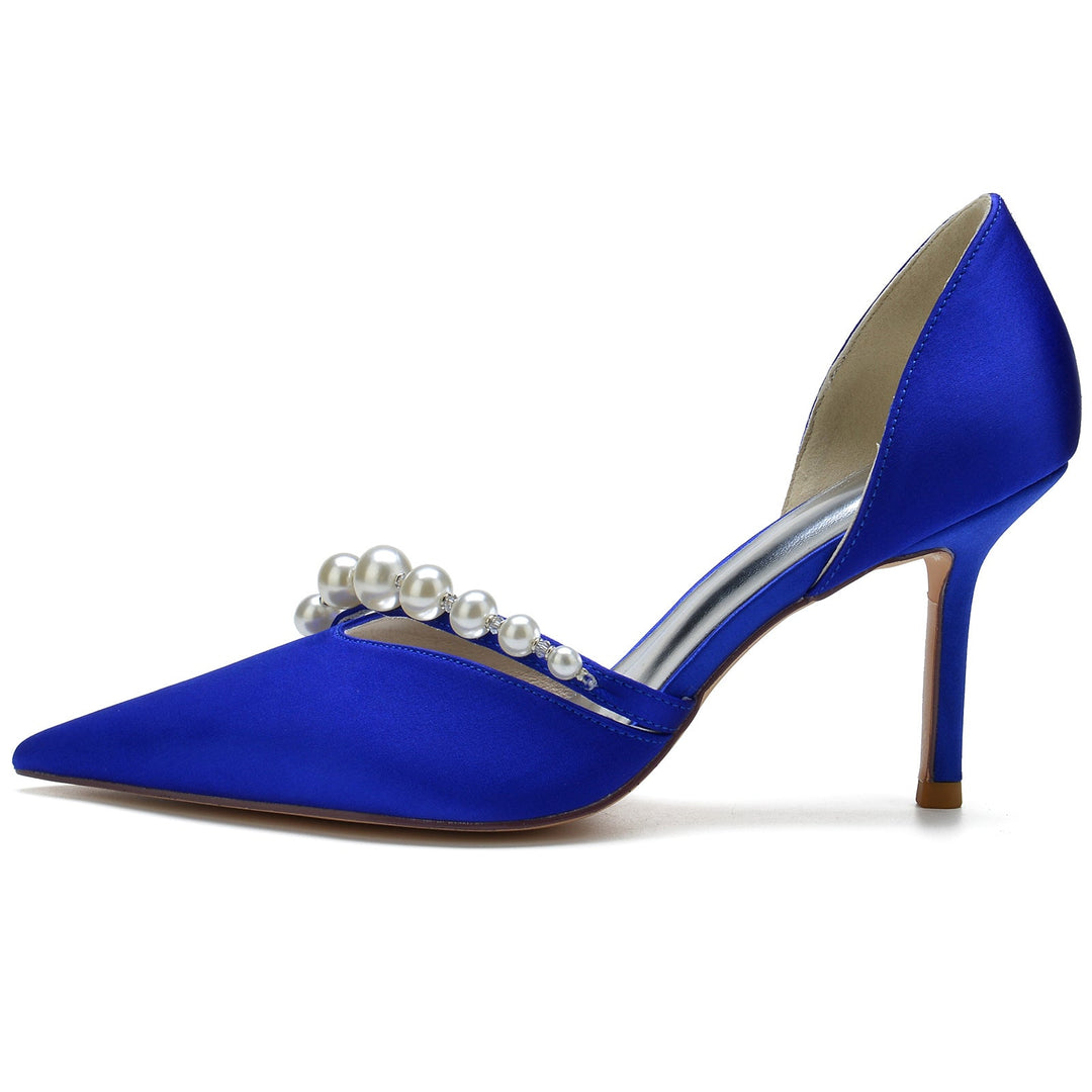 Chaussures de Mariage pour Femmes avec Perles et Bout Pointu - Chaussures de Mariée Minimalistes