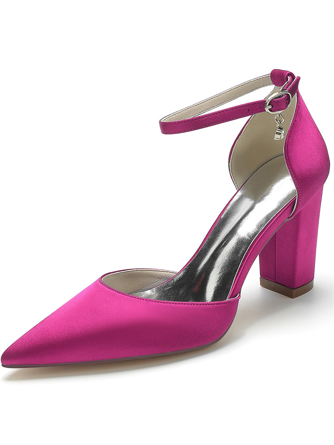 Chaussures de Mariée à Talons Hauts et Bout Pointu avec Strass pour Femmes