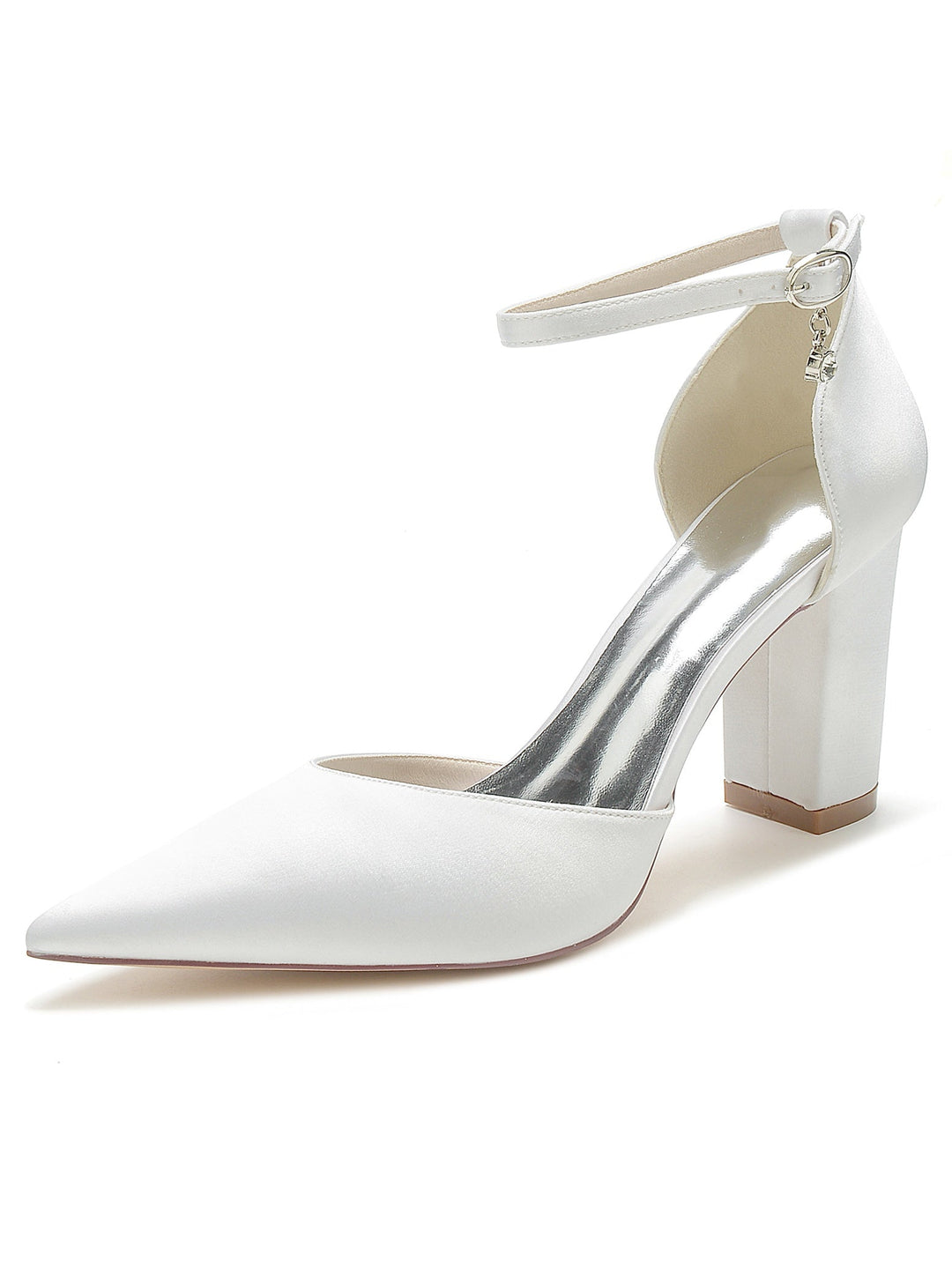 Chaussures de Mariée à Talons Hauts et Bout Pointu avec Strass pour Femmes