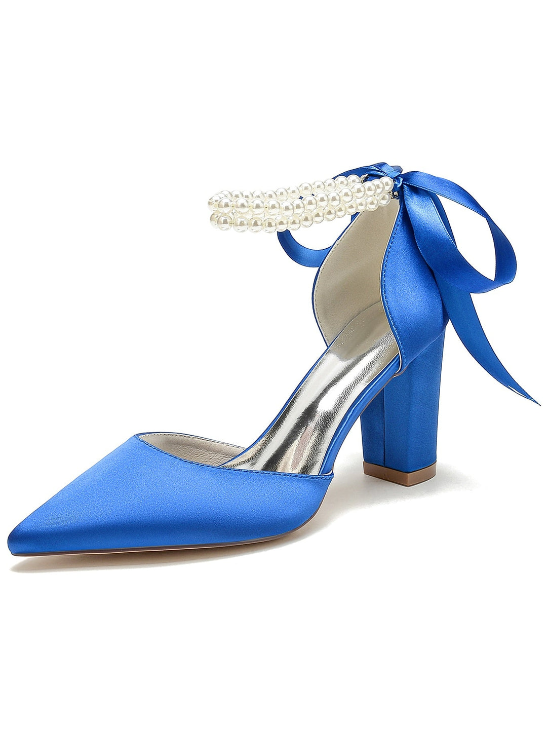 Chaussures de Demoiselle D'Honneur à Talon Aiguille et Bout Pointu en Strass pour Femmes