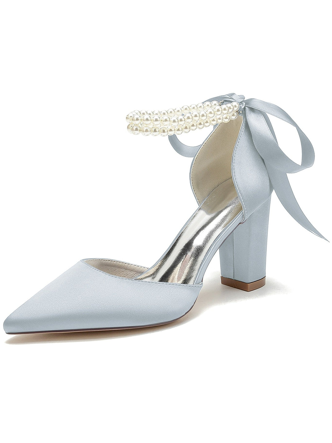 Chaussures de Demoiselle D'Honneur à Talon Aiguille et Bout Pointu en Strass pour Femmes