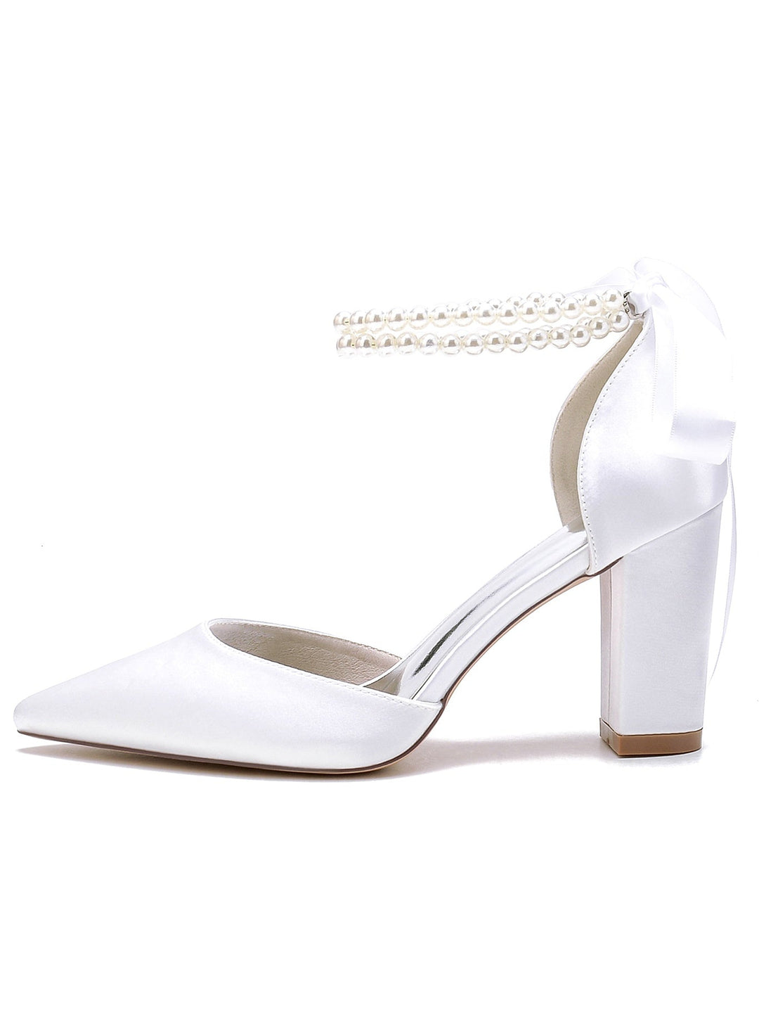 Chaussures de Demoiselle D'Honneur à Talon Aiguille et Bout Pointu en Strass pour Femmes