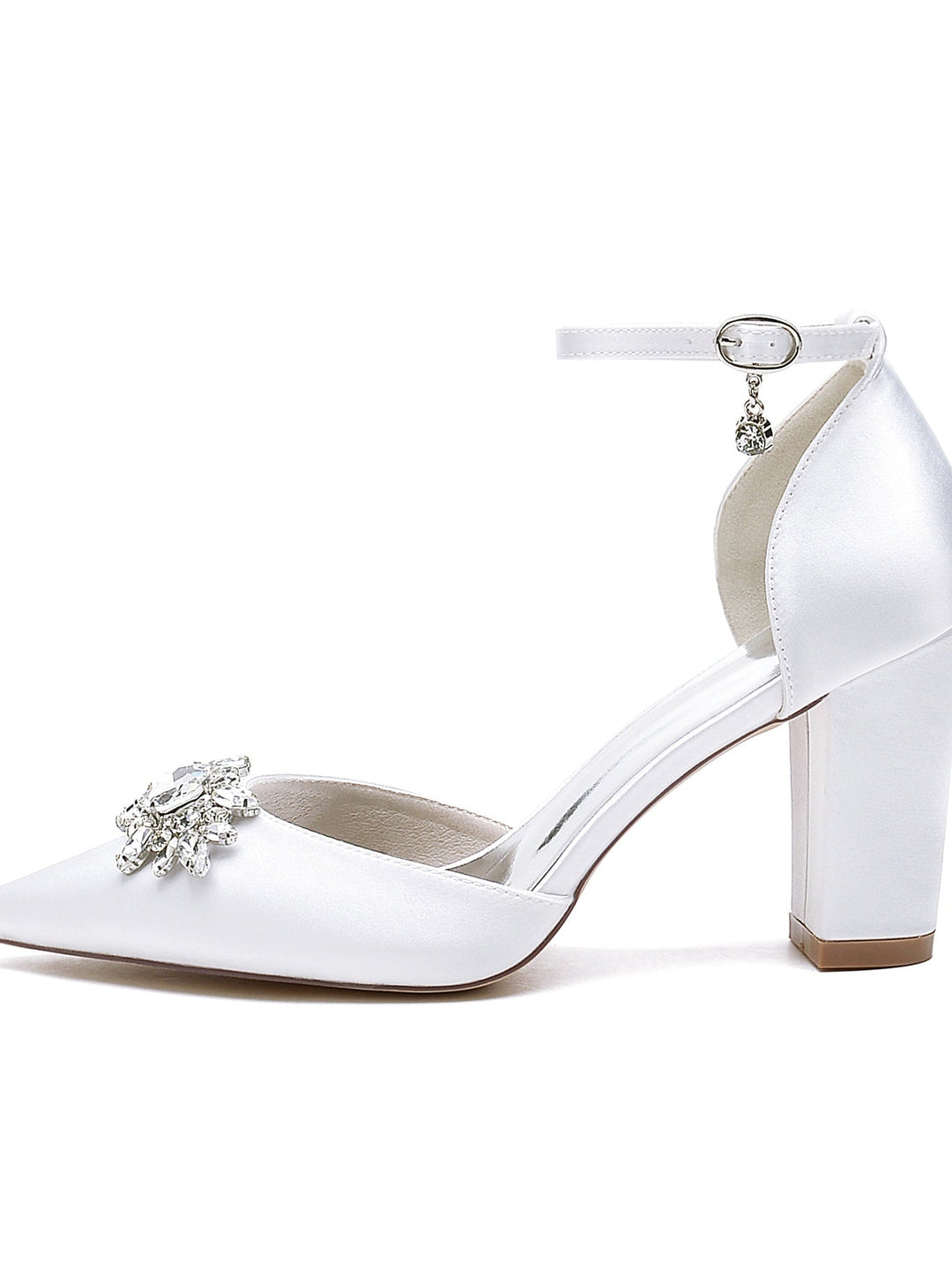 Chaussures de Mariage pour Femmes Chaussures de Mariée à Talons Hauts et Bout Pointu avec Strass