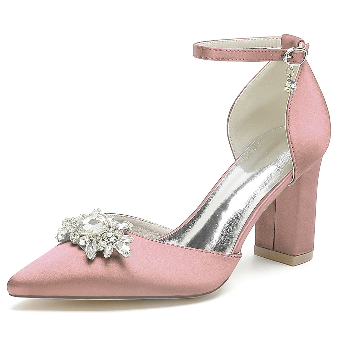 Chaussures de Mariage pour Femmes Chaussures de Mariée à Talons Hauts et Bout Pointu avec Strass