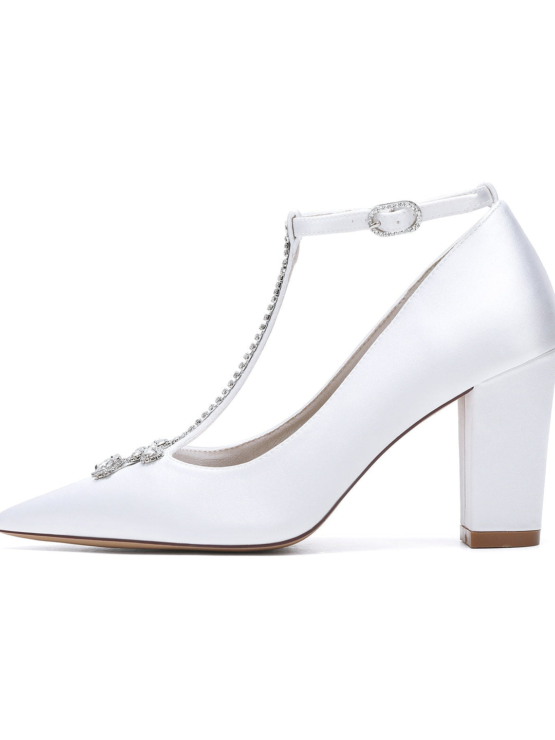 Chaussures de Mariée à Talon Aiguille et Bout Pointu en Strass pour Femmes