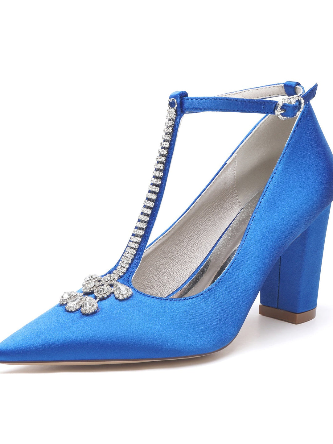 Chaussures de Mariée à Talon Aiguille et Bout Pointu en Strass pour Femmes