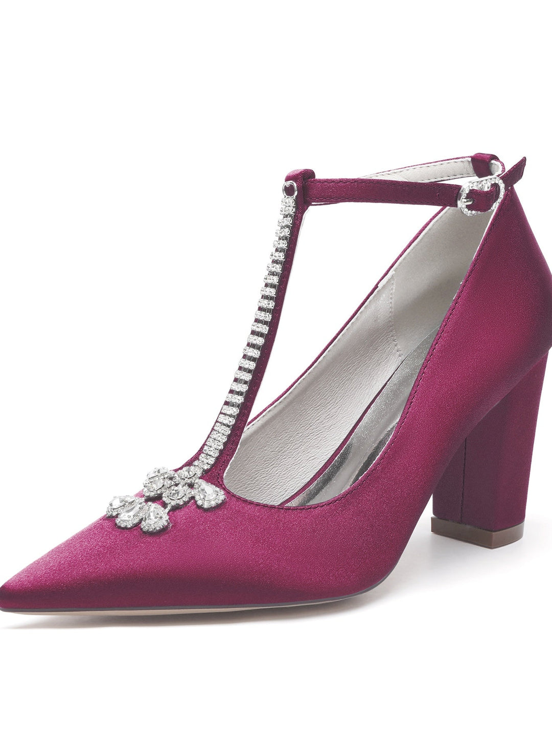 Chaussures de Mariée à Talon Aiguille et Bout Pointu en Strass pour Femmes