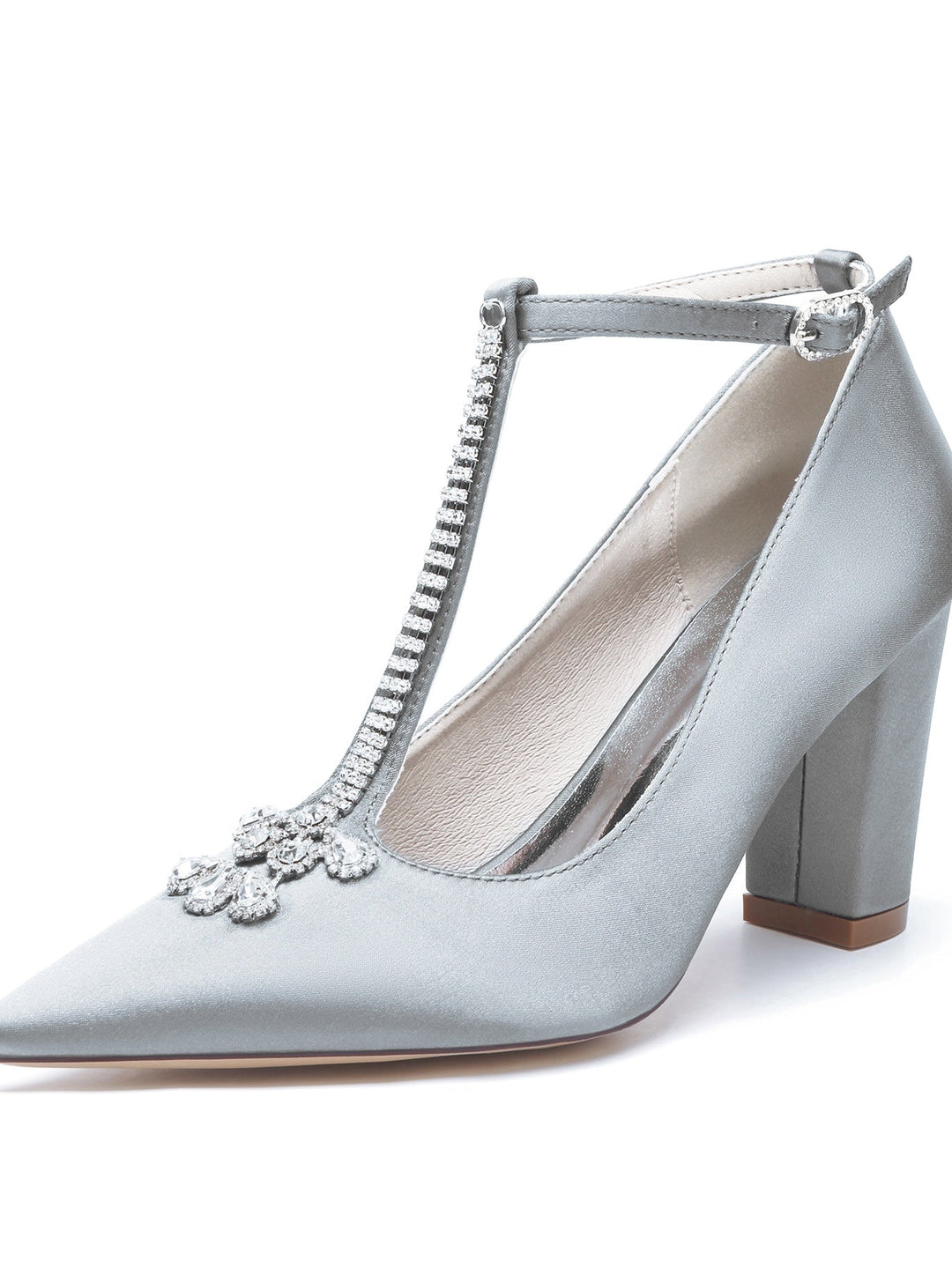 Chaussures de Mariée à Talon Aiguille et Bout Pointu en Strass pour Femmes