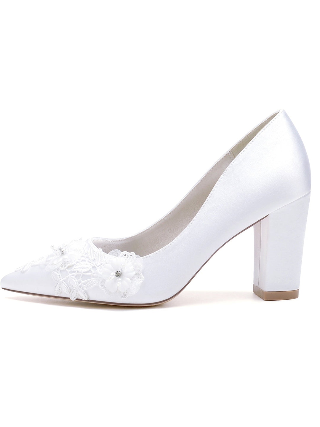 Chaussures de Mariage à Talon Aiguille et Bout Pointu en Strass pour Femmes