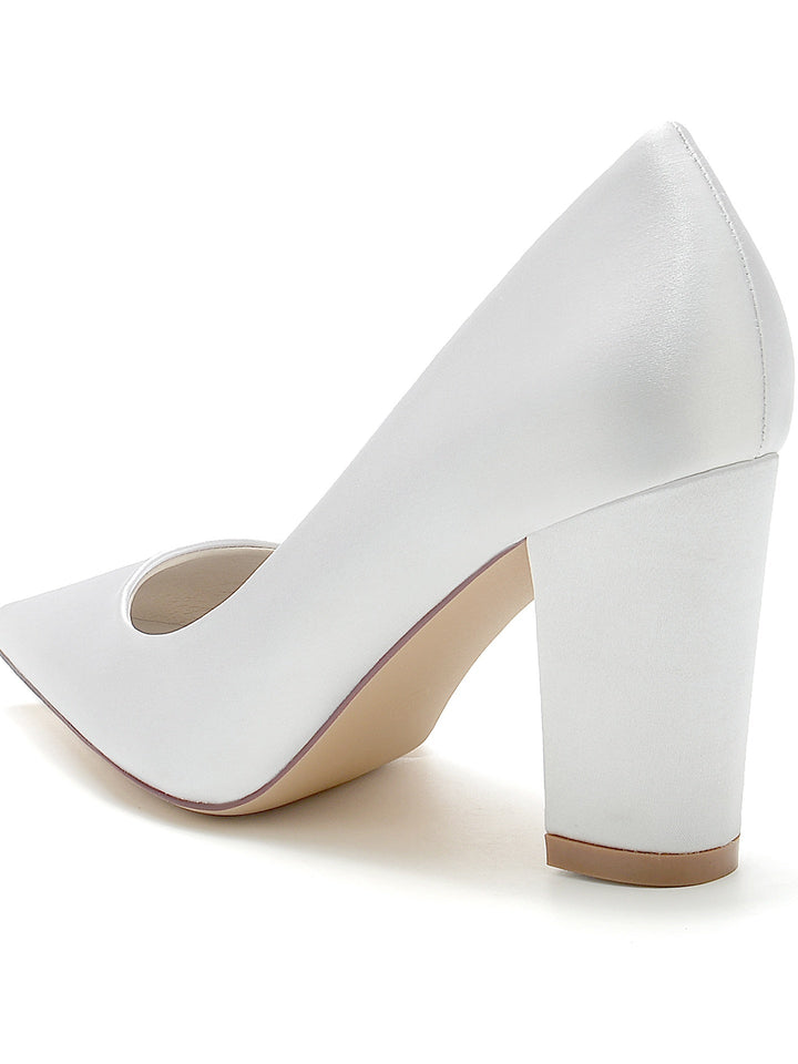 Chaussures de Mariage pour Femmes en Dentelle à Talons Hauts et Bout Pointu pour Demoiselles D'Honneur