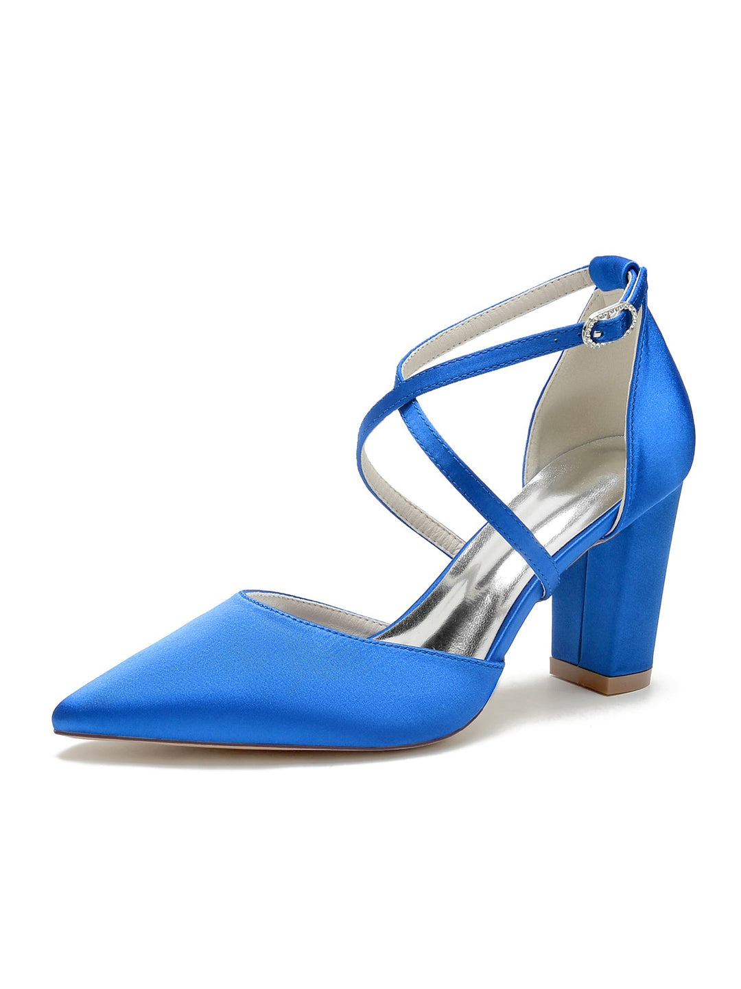 Chaussures de Mariage pour Femmes Chaussures de Mariée à Talons Hauts et Bout Pointu avec Strass