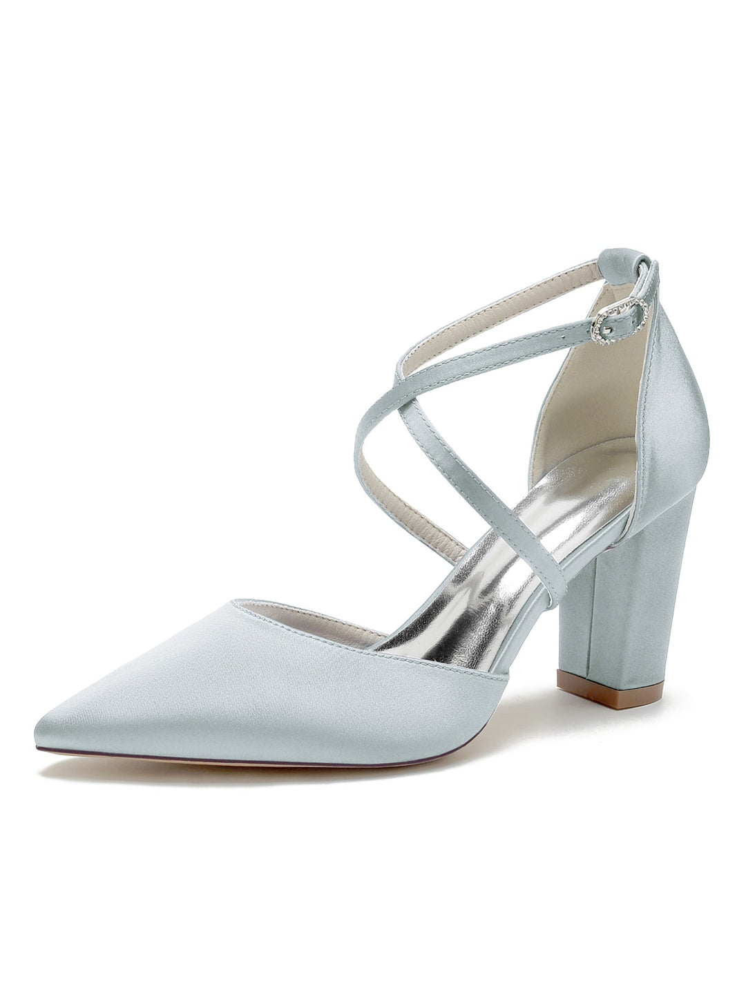 Chaussures de Mariage pour Femmes Chaussures de Mariée à Talons Hauts et Bout Pointu avec Strass