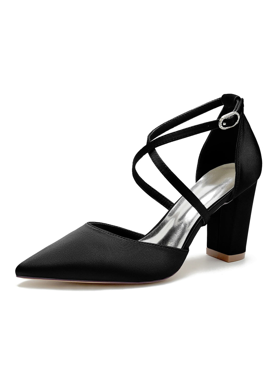 Chaussures de Mariage pour Femmes Chaussures de Mariée à Talons Hauts et Bout Pointu avec Strass