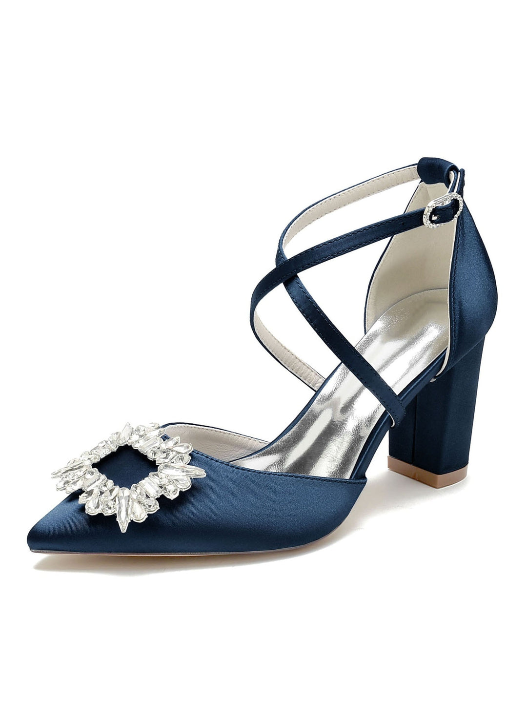 Chaussures de Mariage pour Femmes Chaussures de Mariée à Talons Hauts et Bout Pointu avec Strass