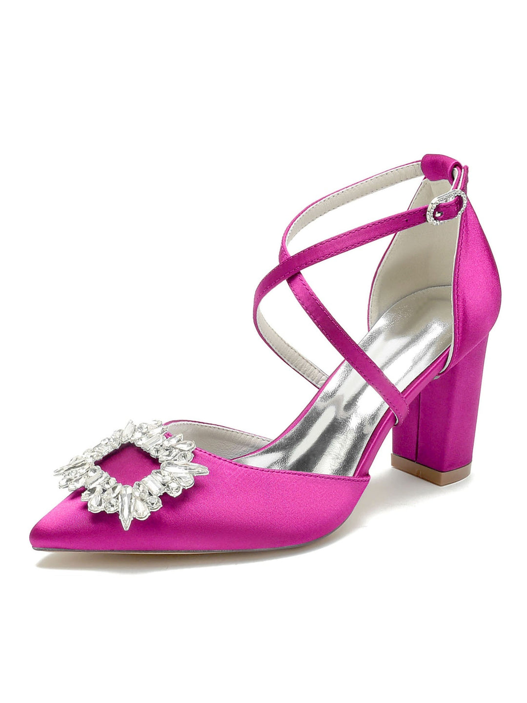 Chaussures de Mariage pour Femmes Chaussures de Mariée à Talons Hauts et Bout Pointu avec Strass