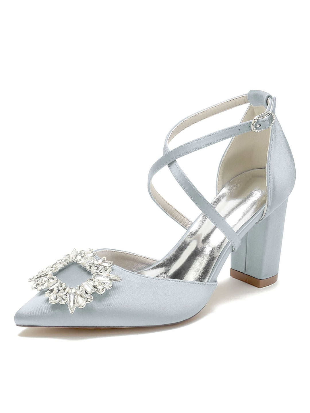 Chaussures de Mariage pour Femmes Chaussures de Mariée à Talons Hauts et Bout Pointu avec Strass