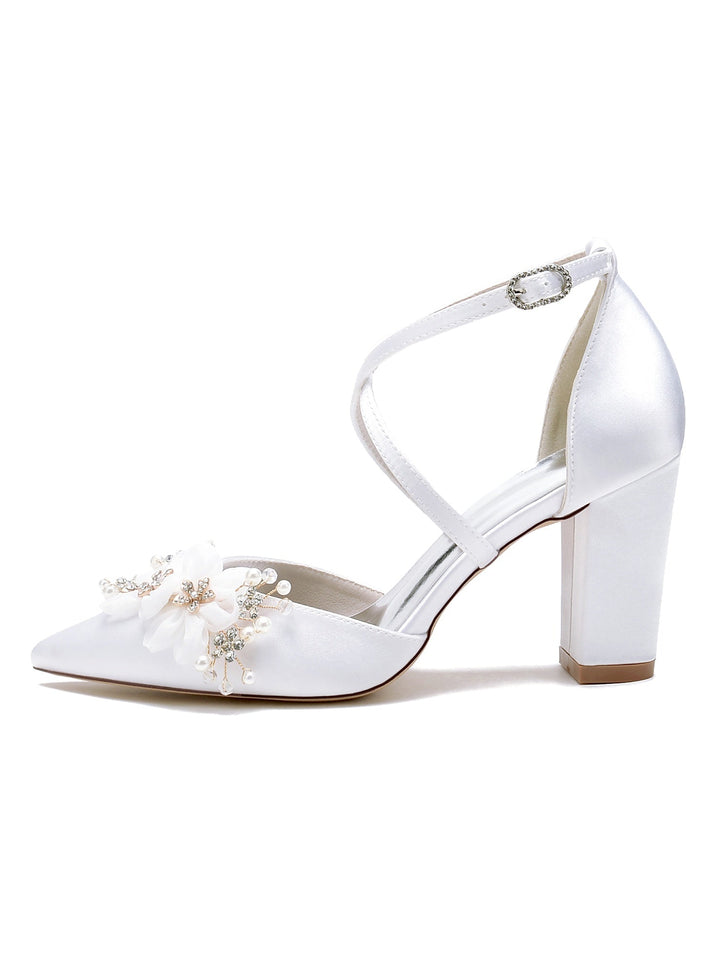 Chaussures de Mariage pour Femmes Chaussures de Mariée à Talons Hauts et à Bout Pointu