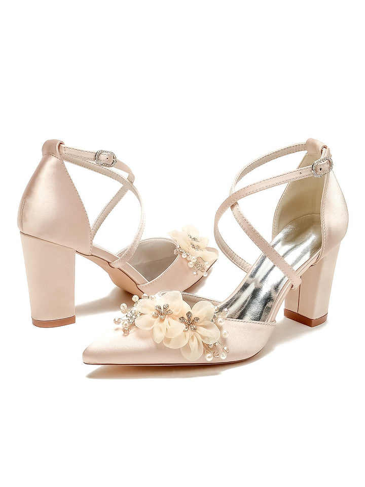 Chaussures de Mariage pour Femmes Chaussures de Mariée à Talons Hauts et à Bout Pointu