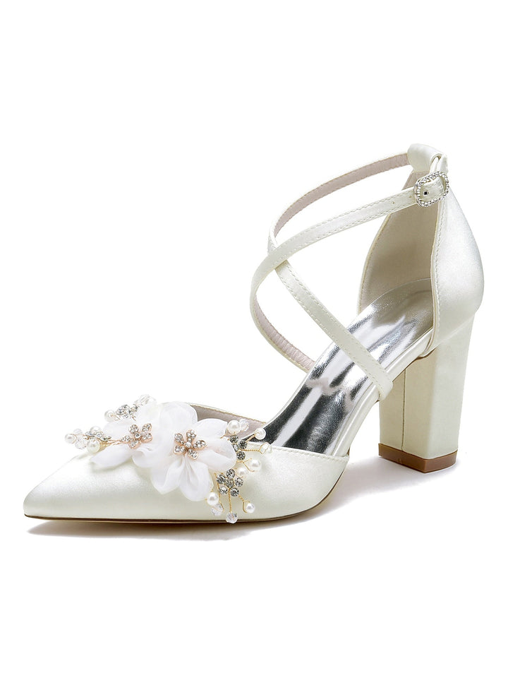 Chaussures de Mariage pour Femmes Chaussures de Mariée à Talons Hauts et à Bout Pointu