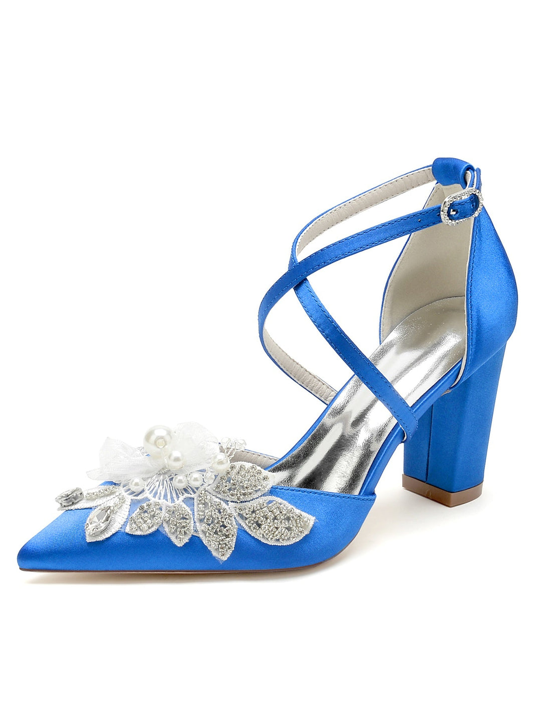 Chaussures de Mariée à Bout Pointu et Talon Aiguille en Dentelle