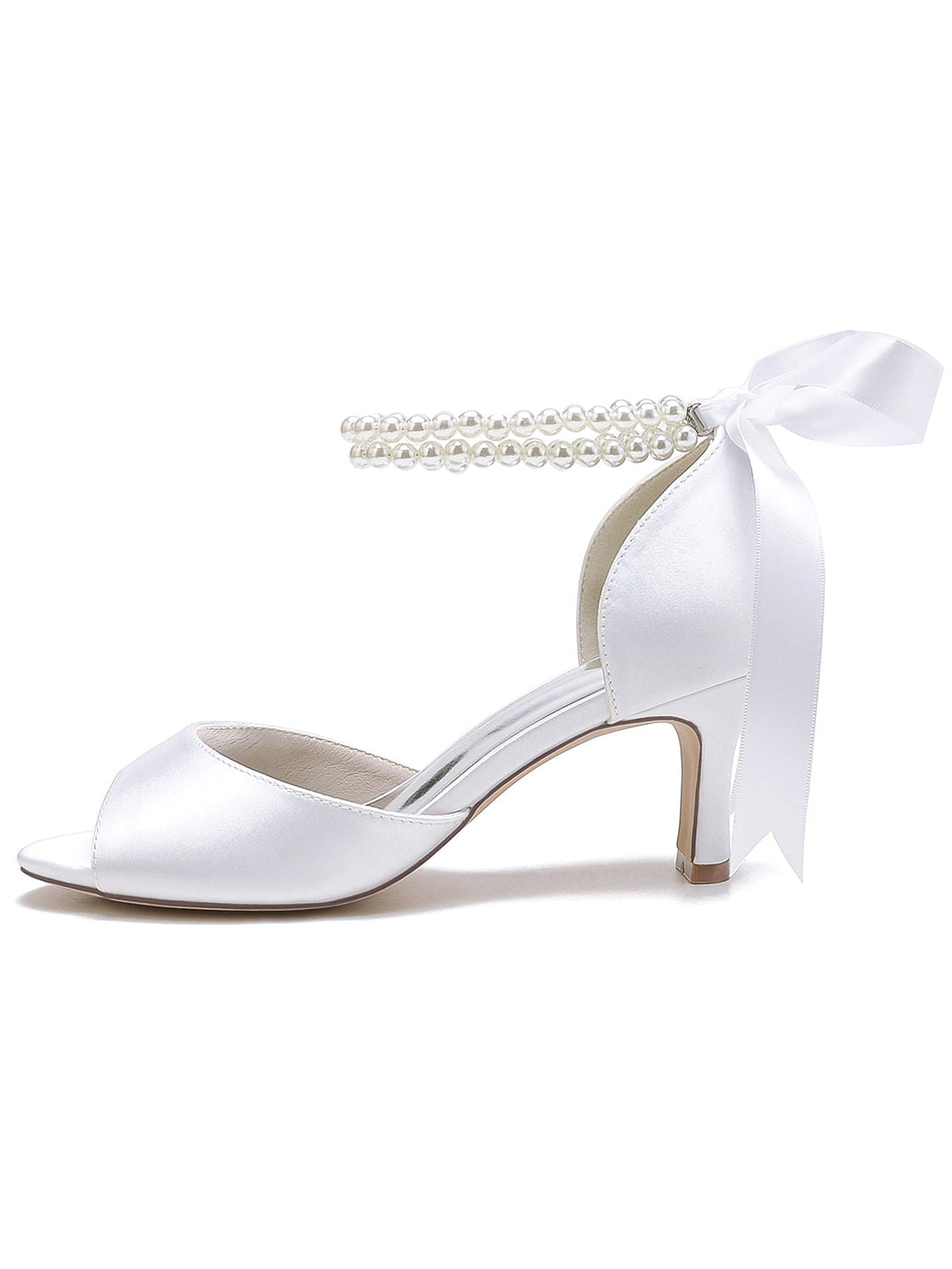 Chaussures de Mariée à Bout Ouvert et Talon Aiguille avec Nœud Papillon pour Femme