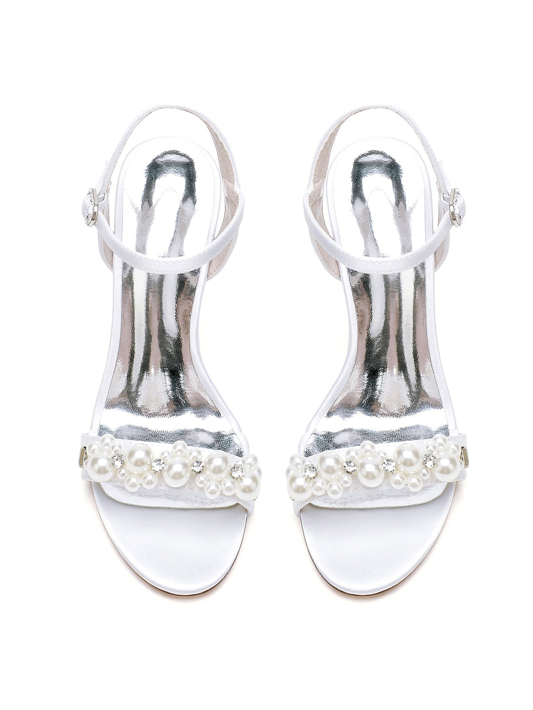 Chaussures de Mariage pour Femmes, Chaussures de Demoiselle D'Honneur à Talon Aiguille et Strass à Bout Ouvert