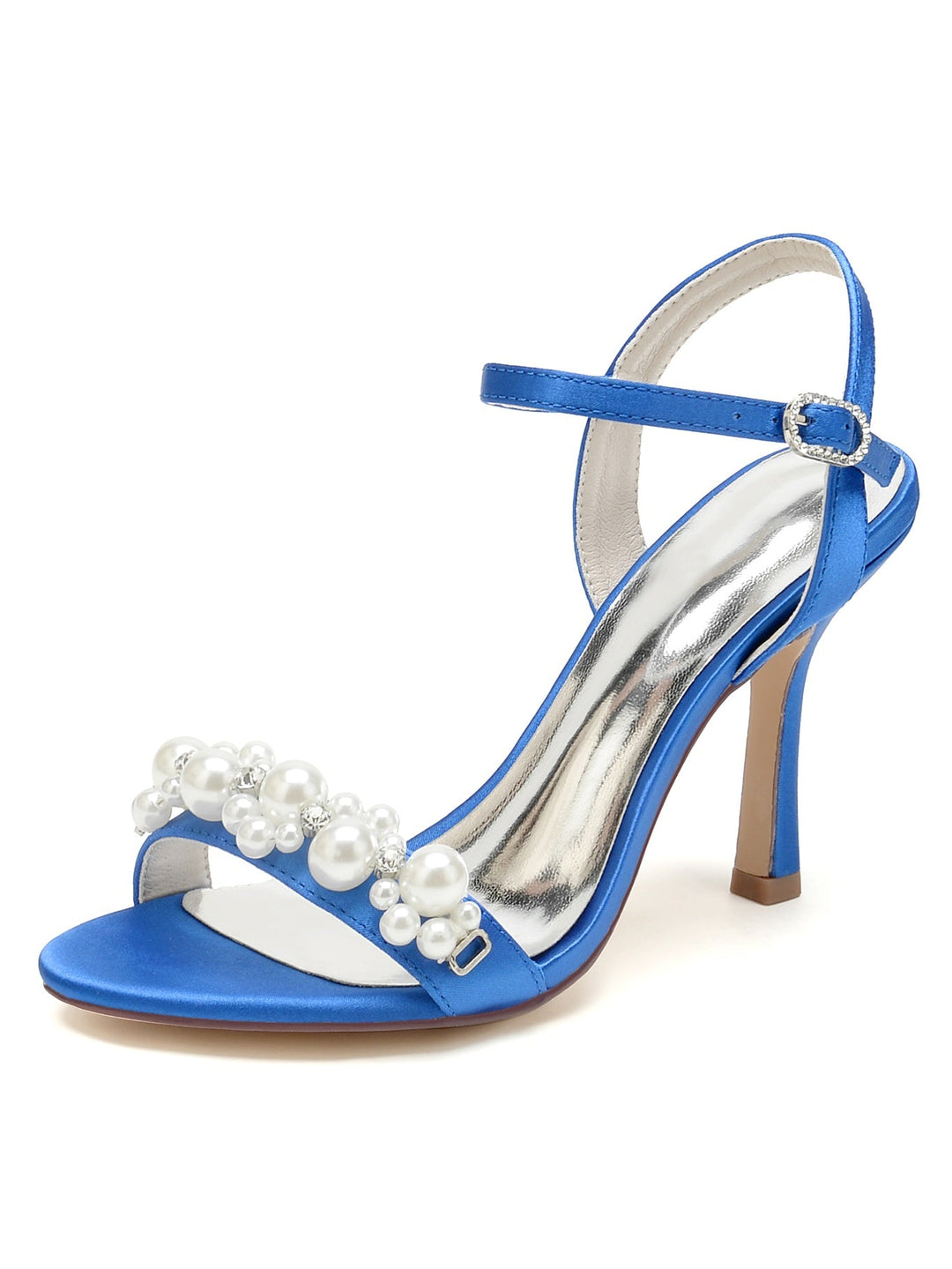 Chaussures de Mariage pour Femmes, Chaussures de Demoiselle D'Honneur à Talon Aiguille et Strass à Bout Ouvert