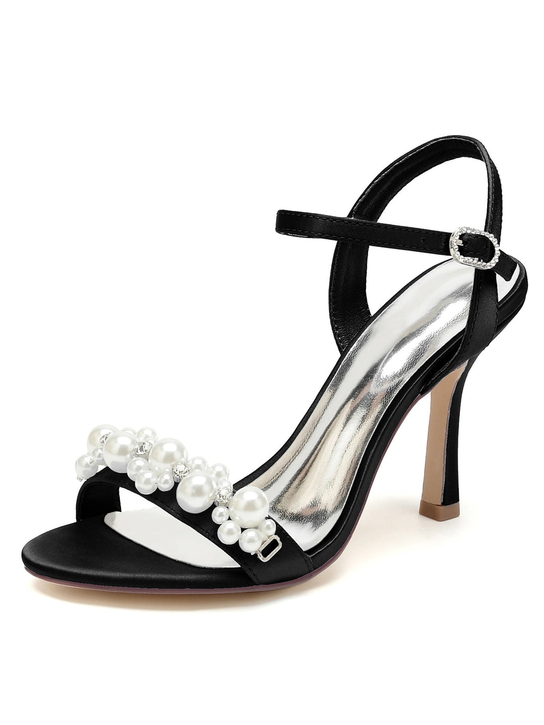 Chaussures de Mariage pour Femmes, Chaussures de Demoiselle D'Honneur à Talon Aiguille et Strass à Bout Ouvert