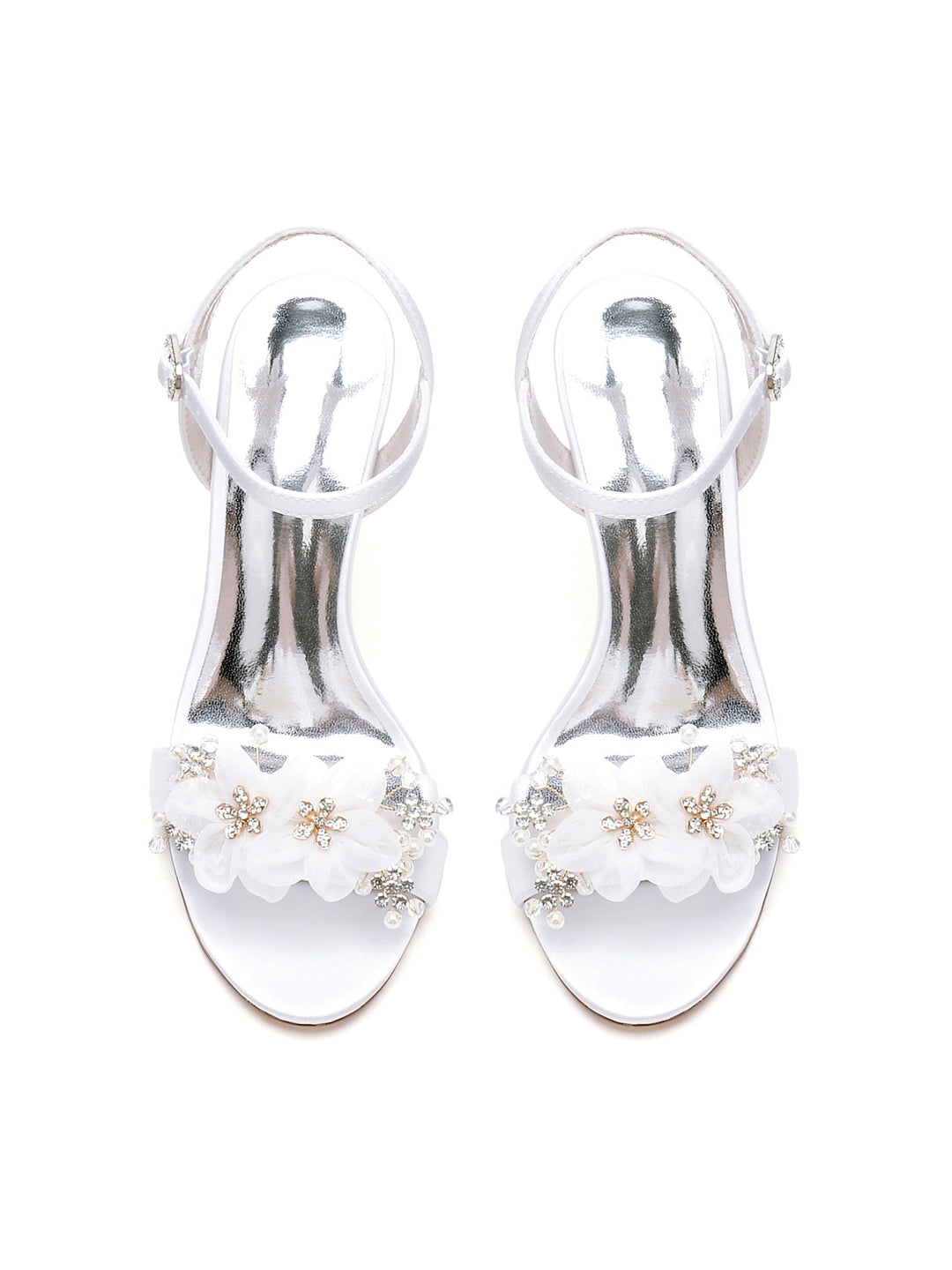 Chaussures de Mariage pour Femmes, Chaussures de Demoiselle D'Honneur à Talons Hauts et à Bout Ouvert